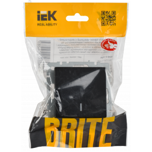 Выключатель 1-кл. СП BRITE ВС10-1-1-БрЧ 10А с инд. черн. BR-V10-1-10-K02