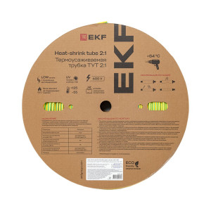 Термоусаживаемая трубка ТУТ нг 6/3 жел-зел рулон PROxima tut-6-yg