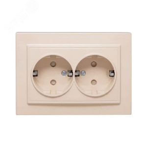 Розетка 2-м СП Минск 16А IP20 с заземл. защ. шторки бел. Basic ERR16-128-100