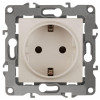 12-2102-02 Розетка 2P+E Schuko со шторками, 16A-250В, IP20, 2, слоновая кость (10/100/2800) Б0014688
