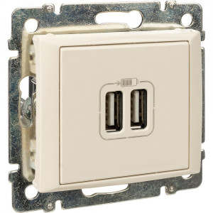 VALENA Розетка двойная USB слоновая кость 774170