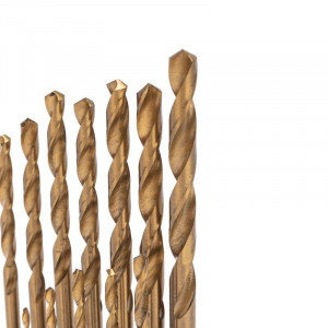 Набор сверл по металлу, 1,5-6,5мм (через 0,5мм, 3,2мм, 4,8мм), HSS, ТИТАН, шестигранный хвостовик, 13 шт. KR-91-0622