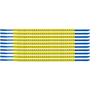 brd333009, SCNG-07-9 клипсы жёлтые, 300шт/упак, для провода 1,9-2,4мм диаметра, легенда 9