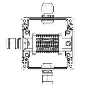 Взрывозащищенная клеммная коробка из полиэстера TBE-P-03-(10xCBC.2)-1xPABMP(A 1231.031.22.121W