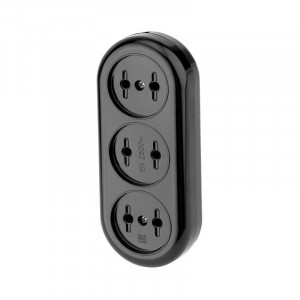 Колодка удлинителя 3-м без заземл. 16А карболит черн. 11-8979