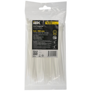 Хомут 3.6х150мм P6.6 стандартный бел. (уп.100шт) IEK UHH30-D036-150-100-K01