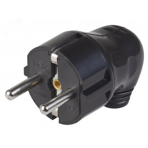 Вилка угловая ВПу11-02-Ст разборная с заземл. 16А черн. EVP11-16-01-K02