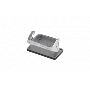 Открытое основание разъема S6B-BM-1L.M, Основание разъема на панель, открытое, типоразмер 6B, с уплотнителем, с одной защелкой, без защитной крышки, материал корпуса: алюминиевый сплав
