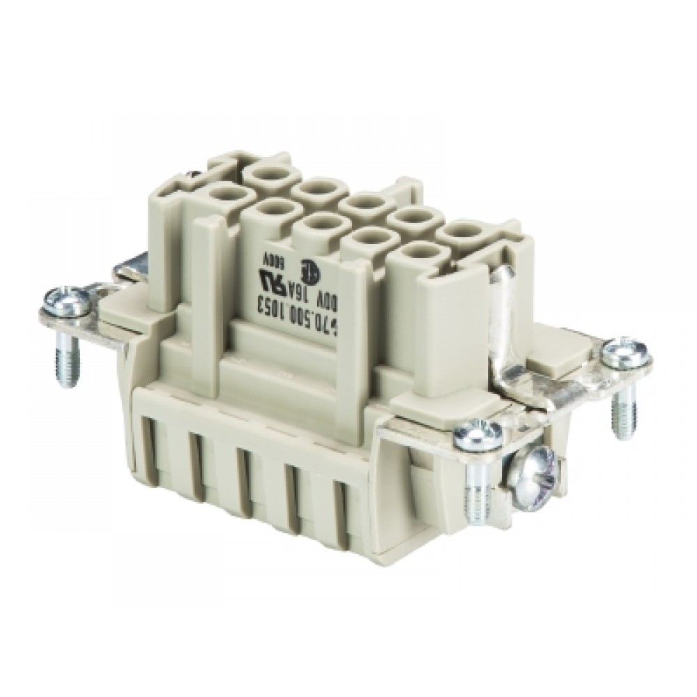 Изображение товара Розеточная контактная вставка 70.500.1053.0 10 полюсов серебро 500V 16A