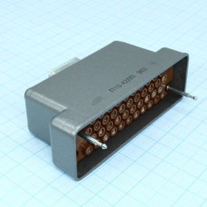 РП10-42 ЛП розетка с/к, Соединитель  низкочастотный, прямоугольный, внутреннего монтажа