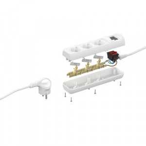Удлинитель 3х5м с заземл. 10А IP20 UX-3es-5m ПВС 3х0.75 с выкл. Б0035755