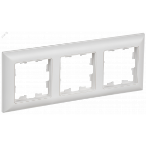 BRITE Рамка 3-местная РУ-3-БрАБ арктический белый/белый IEK BR-M32-12-K91