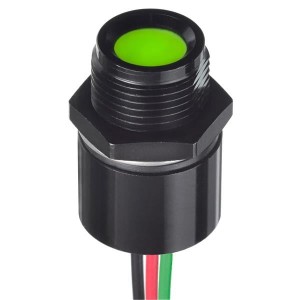 QRMNV85BXXNVGRA06E, Светодиодные панельные индикаторы Rear Mount 8mm Indicator NVIS GREEN A, 6VDC, wires, IP67 Sealed