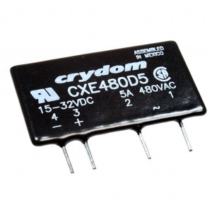 CXE480D5, Реле твердотельное для коммутации переменного тока 660В 5А, вход DC 32В 15мА, изоляция 4кВ, схема перехода через ноль, нормально разомкнутое, -30...80°C