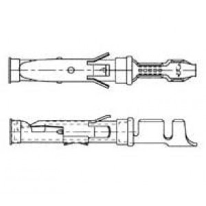 1-163087-1 (Cut Strip), Стандартные цилиндрические контакты SOCKET .062 24-20AWG Cut Strip of 100