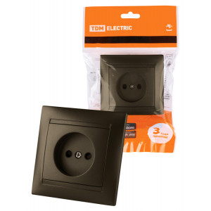 Розетка 2П 10А 250В с защ. шт. бронза "Лама" SQ1815-0710