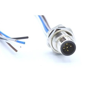 MPM12A05I12AR01, Цилиндрические метрические разъемы M12 5P ML BRSS/NKL REAR PG9 12 PIGTAIL