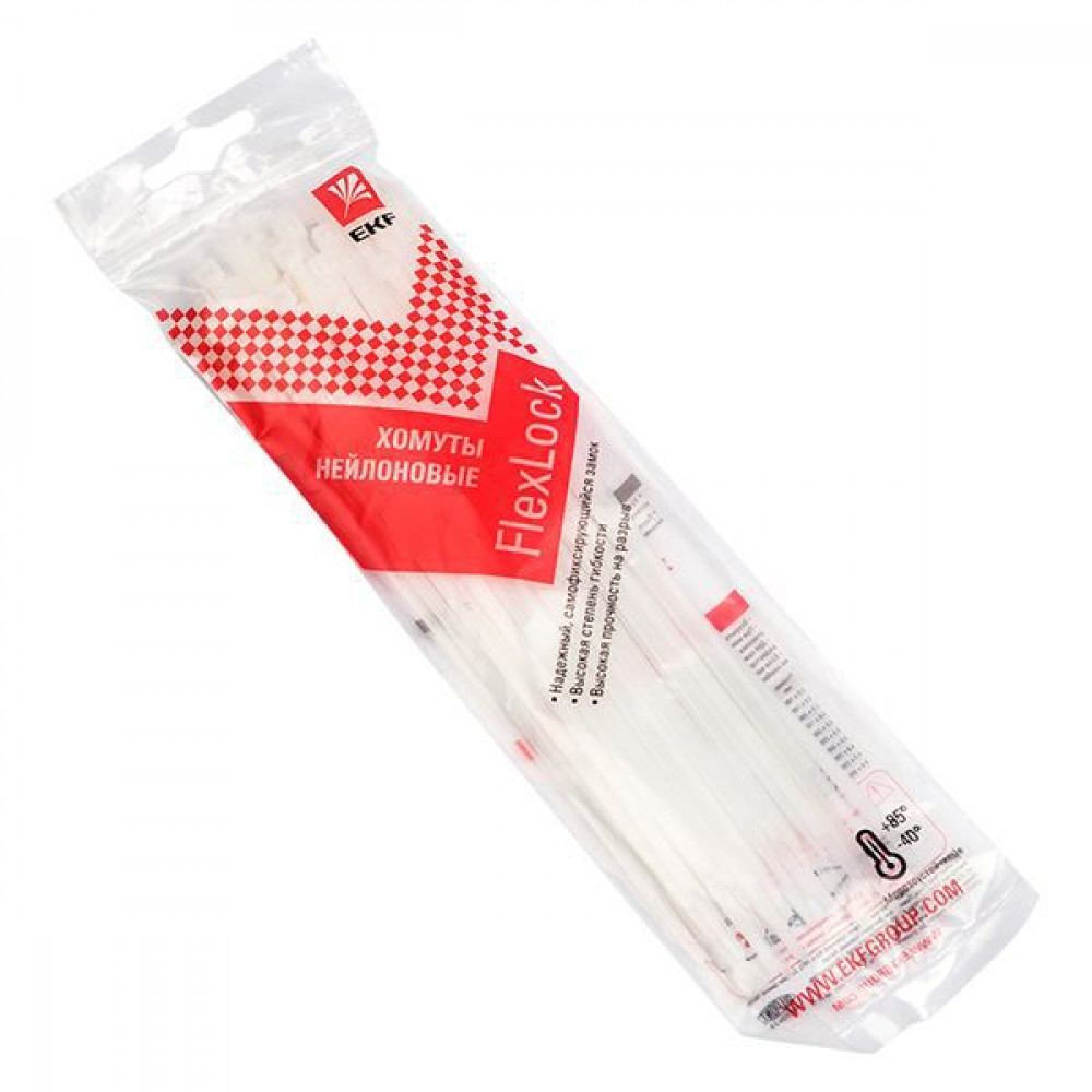 Изображение товара Хомут P6.6 стандартный (б), 2.5x150 (50шт) FlexLock PROxima plc-fl-ctsw-2.5x150-r