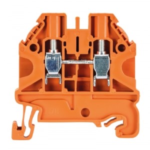 Проходная клемма WT 4 OR, Проходная клемма, тип фиксации провода: винтовой, номинальное сечение: 4 мм кв., 32A, 1000V, ширина: 6 мм, цвет: оранжевый, тип монтажа: DIN35