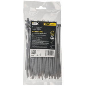 Хомут 3.6х150мм P6.6 стандартный сер. (уп.100шт) IEK UHH30-D036-150-100-K03