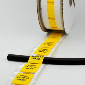 Маркер плоский MFSS-2X-10-15х2-Y, Маркер термоусадочный, для маркировки и изоляции проводов и кабелей, длина 15 + 15 мм, диаметр провода: 5 - 10 мм, цвет желтый, для принтера: RT200, RT230, в упаковке 600 маркеров