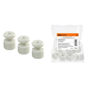 Керамический изолятор для ретро провода белый (10шт) SQ2802-0017