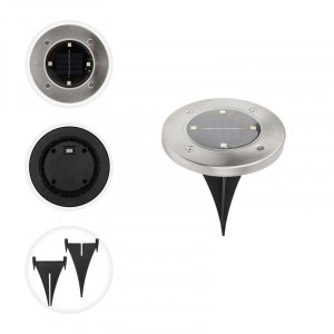 Светильник светодиодный Взлетные Огни LED с аккумулятором солнечной панелью IP65, холодное белое свечение 6500 К, монтаж в грунт 602-246