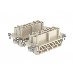 Розеточная контактная вставка HE-032-F, Розеточная контактная вставка, винтовая фиксация, 32 полюса + PE, типоразмер 32B, 500V, 16A, сечение обслуживаемых проводников 1,0-2,5 мм кв, тип покрытия контактов: серебро