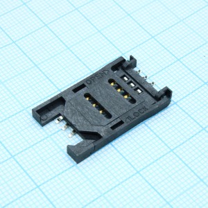 KLS1-SIM-010-6P-1-R, SIM Card Connector Type; Without peg;Taping;6P;RoHS