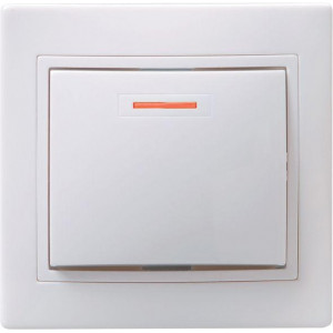 Выключатель 1-кл. СП Кварта 10А IP20 ВС10-1-1-КБ с индикацией бел. EVK11-K01-10-DM