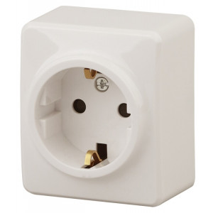 11-2203-02 Розетка 2P+E Schuko, 16A-250В, IP20, ОУ, Эксперт, сл.кость (16/160/3200) Б0020686