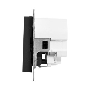 Механизм розетки с USB-C - 2шт, 16А, с заземлением, со шторками, ч-рный Эпика EKF UP1-SOB-111-2USBC