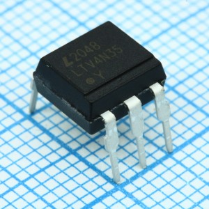LTV-4N35, Оптопара транзисторная, x1 5.3кВ 30В 100мА 0.2Вт Кус=100% -55...+110C
