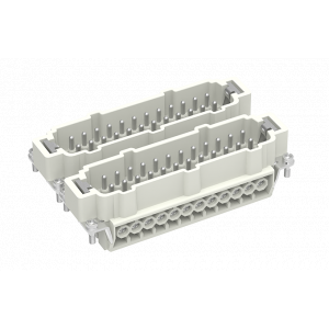 Вилочная контактная вставка SE-048-M, Вилочная контактная вставка, винтовая фиксация, 48 полюсов + PE, типоразмер 48B, 500V, 16A, сечение обслуживаемых проводников 0,14-2,5 мм кв, тип покрытия контактов: серебро