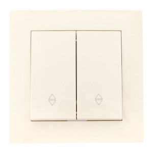 Валенсия выключатель 2-кл. 10А кремовый проходной PROxima EWV10-027-20