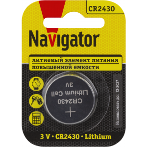 Элемент питания литиевый CR2430 93 828 NBT-CR2430-BP1 (блист.1шт) 93828