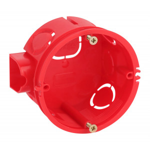 Коробка установочная KUTS-68-42-s-red усиленная для твердых стен с саморезами, стыковочные узлы красная IP20 Б0051809