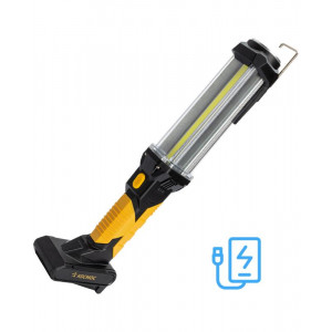 Фонарь-светильник аккумуляторный 12Вт COB LED+5Вт LED Li-ion 18650 4000мА.ч Power-bank индикатор заряда корпус ABS-пластик с покрытием SoftTouch USB-шнур type C магнит на корпусе складной крючок для подвеш. KOC704Lit