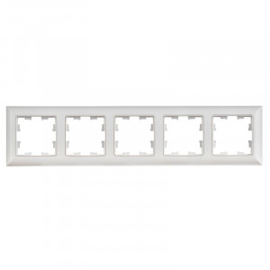 BRITE Рамка 5-местная РУ-5-БрАБ арктический белый/белый IEK BR-M52-12-K91