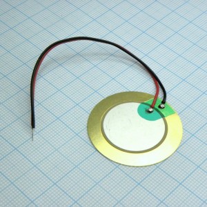 FML-35T-3.0A1-100, Пьезо-элемент 3.0kHz  Cсоб=32nf  D=35.0  t=0.6 длина выводов 100мм