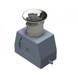 Крышка разъема 71.354.1035.3, Крышка разъема на кабель, типоразмер 10B, без уплотнителя, 1 кабельный ввод M25x1,5, с разгрузкой на изгиб, IP54, с верхним расположением, без защелки (упоры под одну защелку), материал корпуса: алюминиевый сплав