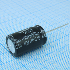 KM470M2GBKJ1625VBK, Конденсатор алюминиевый электролитический 47мкФ 400В ±20% (16х25мм) радиальные выводы 7.5мм 255мА 2000ч 105C россыпь