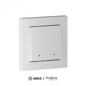ATLASDESIGN SMART 2-кл. ВЫКЛЮЧАТЕЛЬ с подсв., Zigbee, сх.5, L+N, 10А, мех., БЕЛЫЙ ATN000153Z