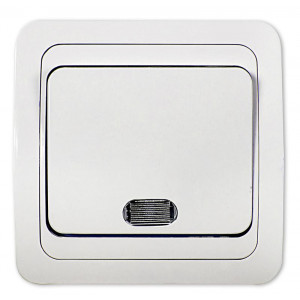 Выключатель 1-кл. СП Classico 2121 10А IP20 с подсветкой бел. ASD / 4680005959853