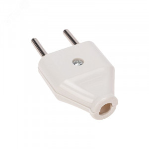 Вилка прямая 6А плоская без заземл. бел. 11-8946