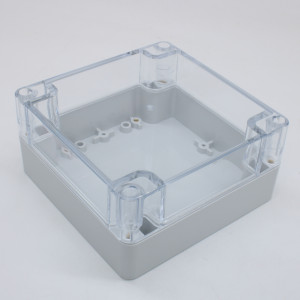 G278C, Герметичный корпус из поликарбоната с прозрачной крышкой, IP65, светло-серый