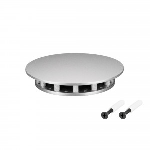 Крепление MOONLIGHT-BASE-ROUND-D13-S Silver 046083, Крепление для герметичной ленты MOONLIGHT D13. Материал сталь, цвет серебряный. Размер крышки S (115х115 мм). Подходит для плоских поверхностей. Габариты держателя в сборке 115x115x22 мм. Диаметр основания 90 мм. Изделие укомплектовано: основанием (крепит