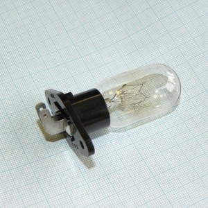 Лампа для СВЧ печи 220-250V 20W угл конт, лампа для СВЧ печи с фланцем, с изогнутыми контактами
