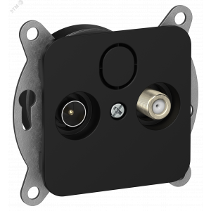 FLITE Розетка 2-местная TV+SAT экранированная оконечная РТВс-2-1-1-ФлЧ черный IEK FI-AF23-O-K02