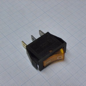 IRS-101-1C3-Y/B, Переключатель ON-OFF с подсветкой 10A 250VAC 10000 циклов вогнутая кнопка желтая